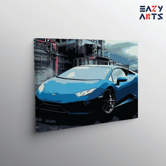 Blue Lamborghini Paint By Numbers kit