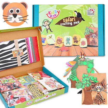 DIY SAFARI CRAFTING PACK- ALL IN ONE BUMPER KIT WITH OVER 300 PCS FOR CREATIVE CRAFTS