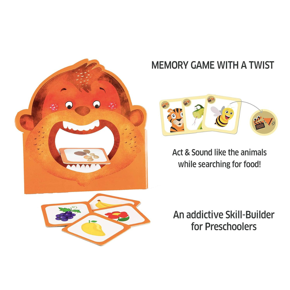 Chalk and Chuckles Hungry Four, Memory Game, Age 3-7 Years Old | Preschool Educational Activity Kit for Kids