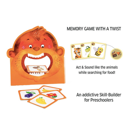 Chalk and Chuckles Hungry Four, Memory Game, Age 3-7 Years Old | Preschool Educational Activity Kit for Kids