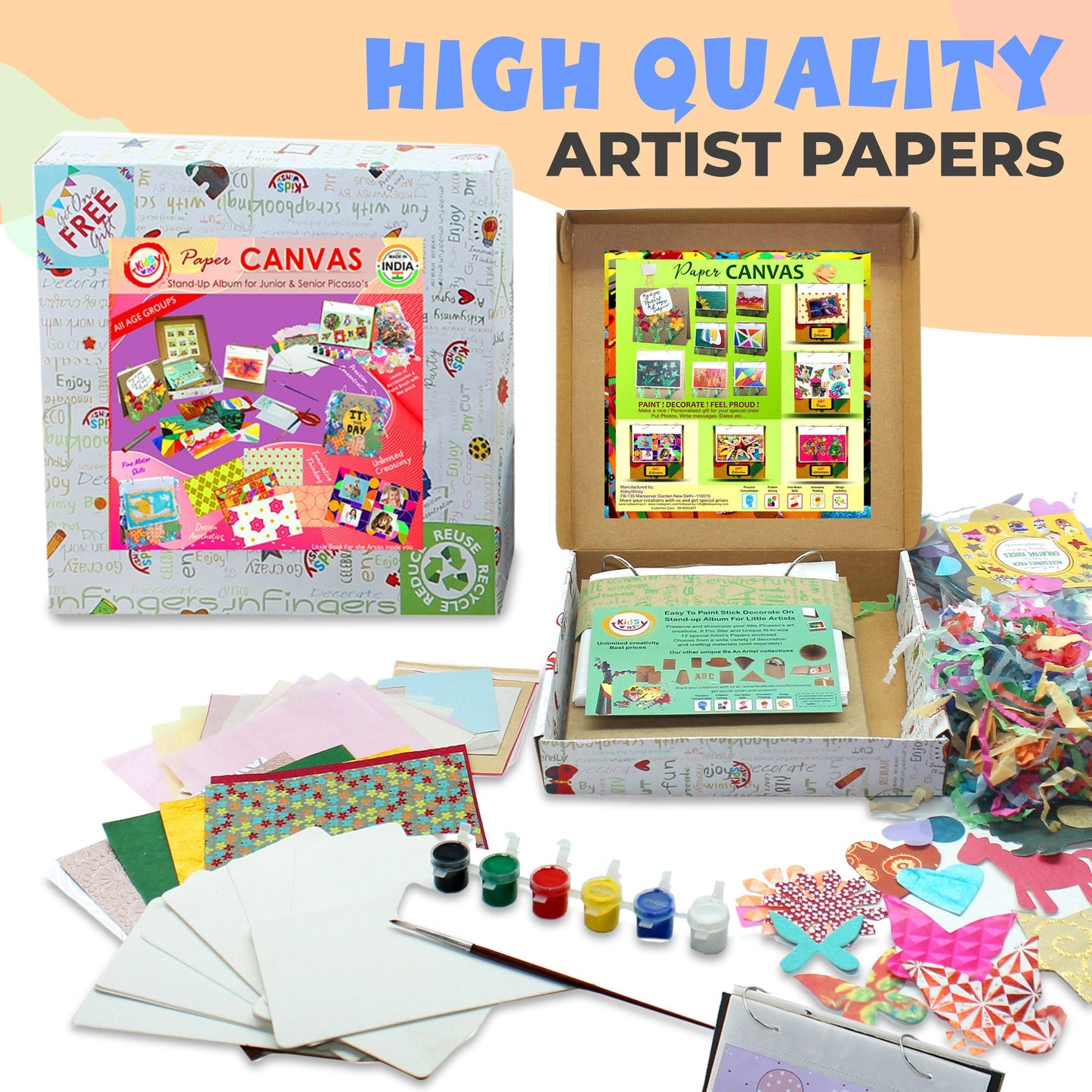 DIY Artist's Standup Album- All in 1 Activity Kit Including Accessories and Paints