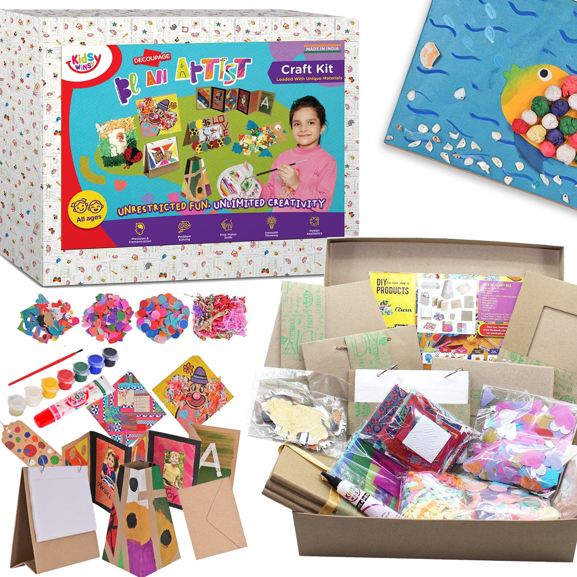 Be An Artist Bumper DIY Craft Kit- All in 1 pack with 300+ pcs and over 20 Activities