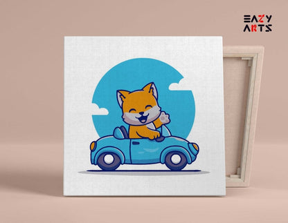 Cat Driving Car Paint By Numbers Kit For Kids