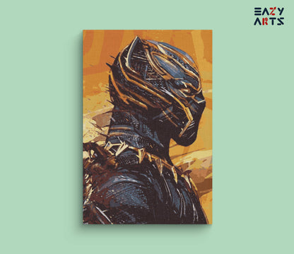 Black Panther in Golden Suit Paint By Numbers kit