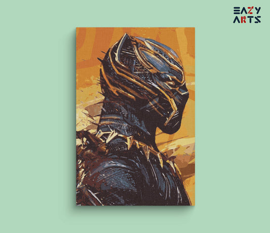 Black Panther in Golden Suit Paint By Numbers kit