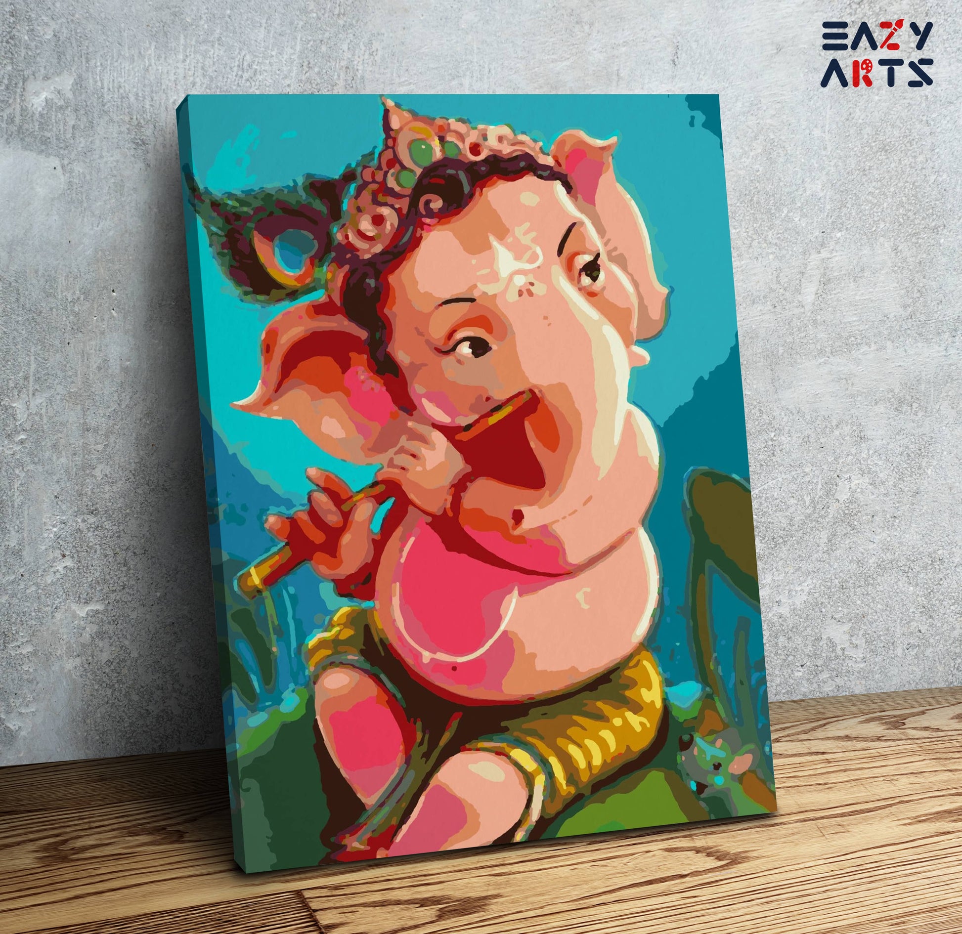 Lord Ganesha Playing Flute Paint By Numbers kit