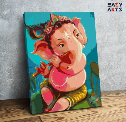 Lord Ganesha Playing Flute Paint By Numbers kit
