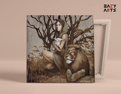 Sophie Wilkins Lion and Sheep Paint By Numbers kit