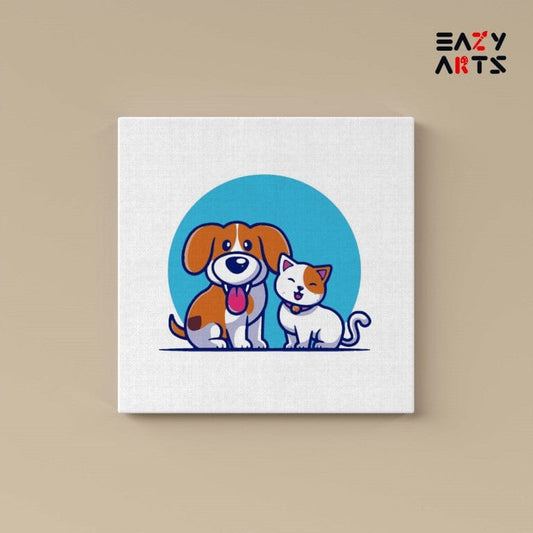 Dog Cat Friends PBN Kit For Kids
