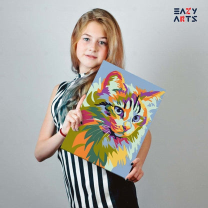 Cat Abstract Paint By Numbers Kit For Kids