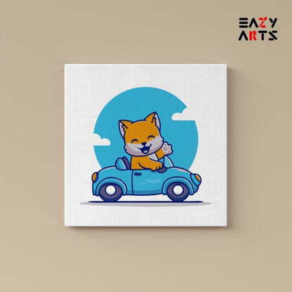 Cat Driving Car Paint By Numbers Kit For Kids