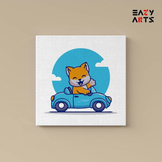 Cat Driving Car Paint By Numbers Kit For Kids