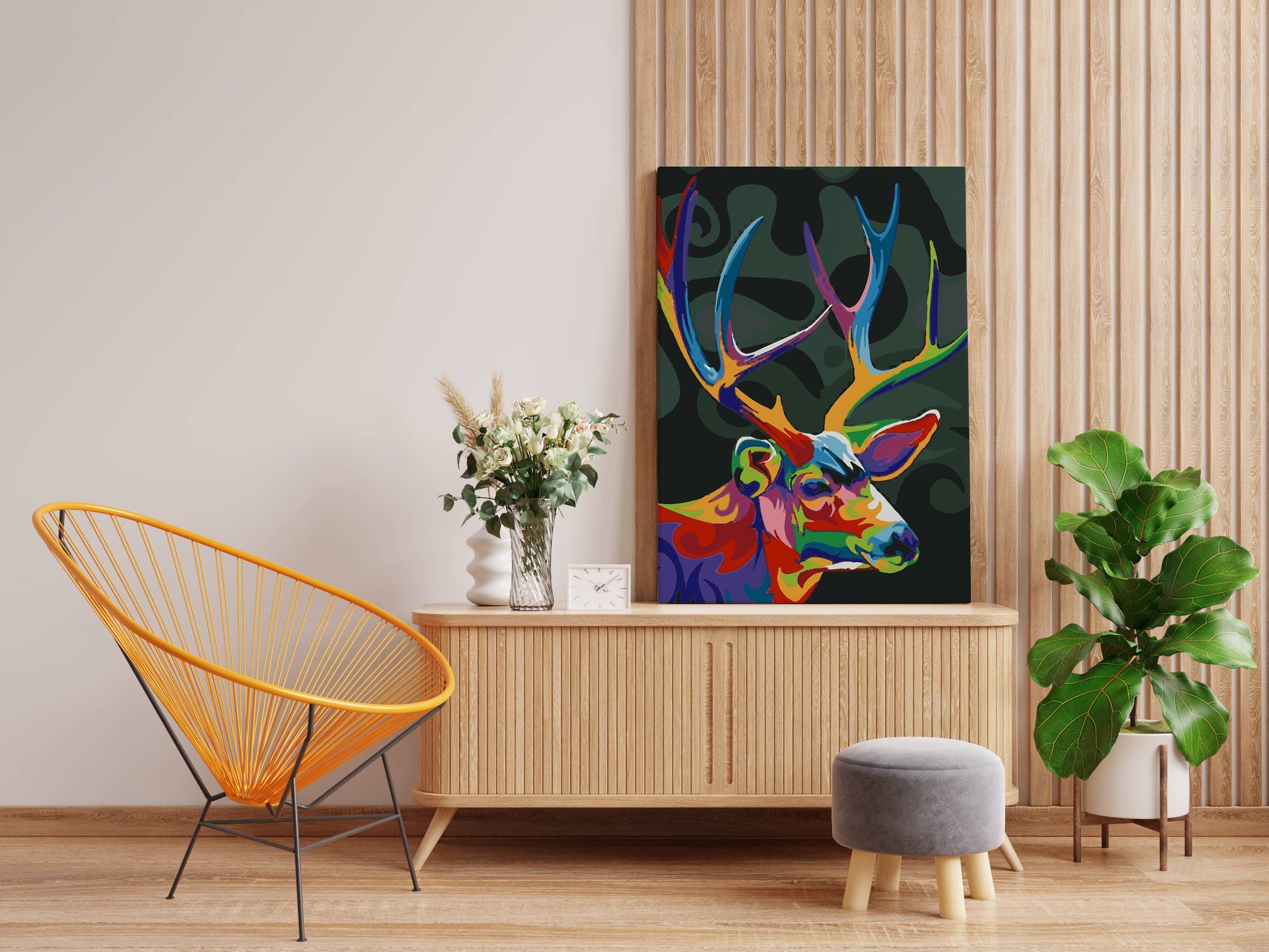 Deer Abstract Paint by Numbers Kit