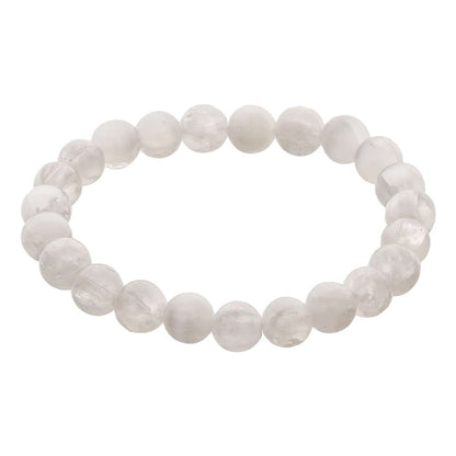 Selenite Crystal Bead Bracelet – Healing Crystal Bracelet for Women and Men’s Gifts – 8mm Round Beaded Stretchy Healing and Protection Gemstone Bracelet