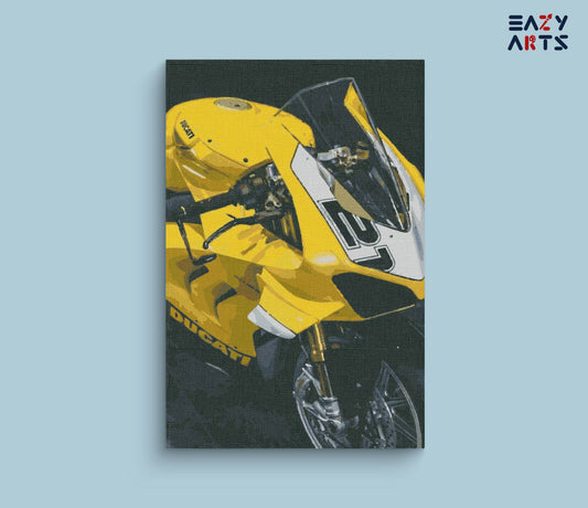 Yellow Ducati Bike Paint By Numbers kit