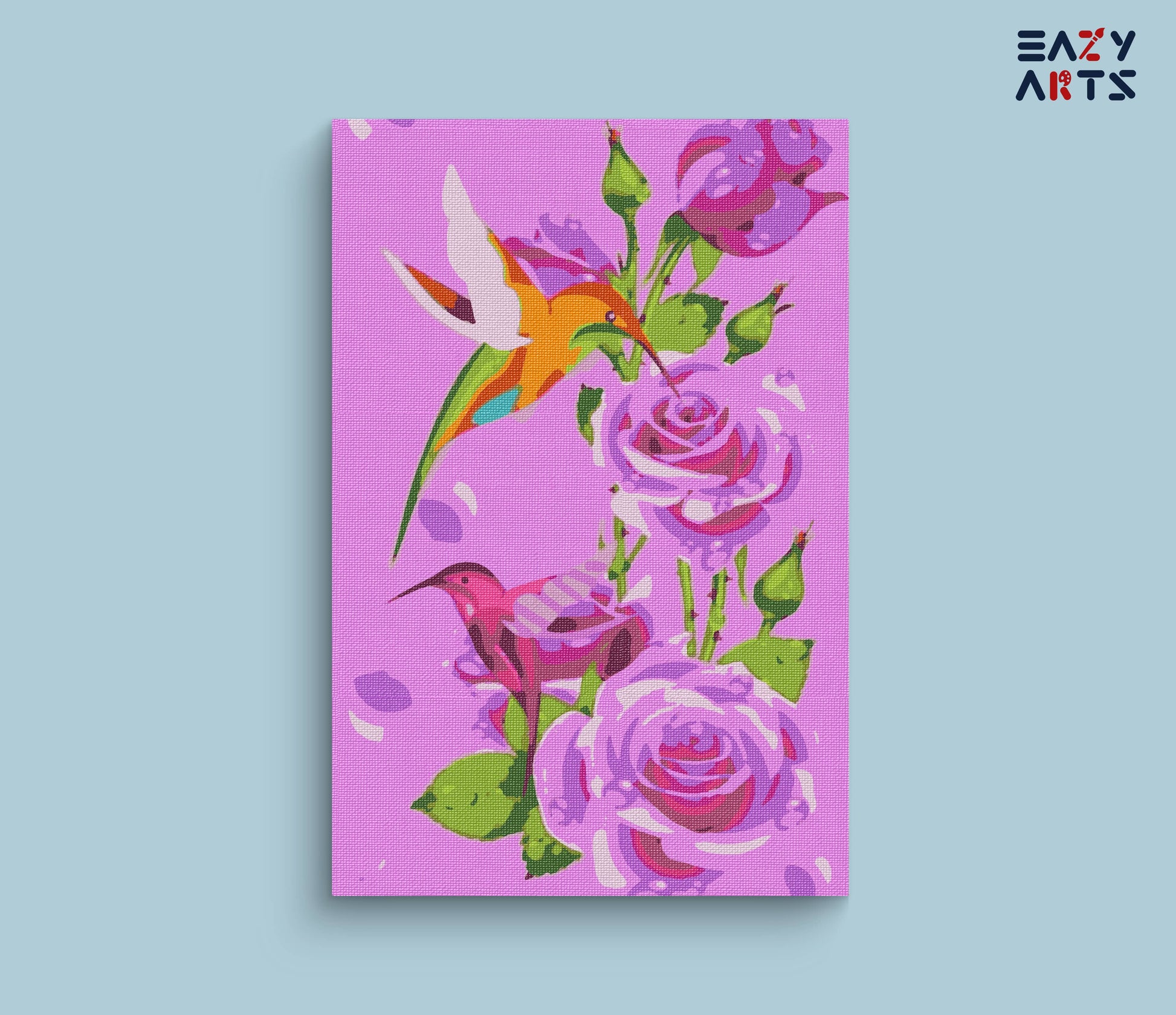 Pink Roses With Birds Paint By Numbers kit