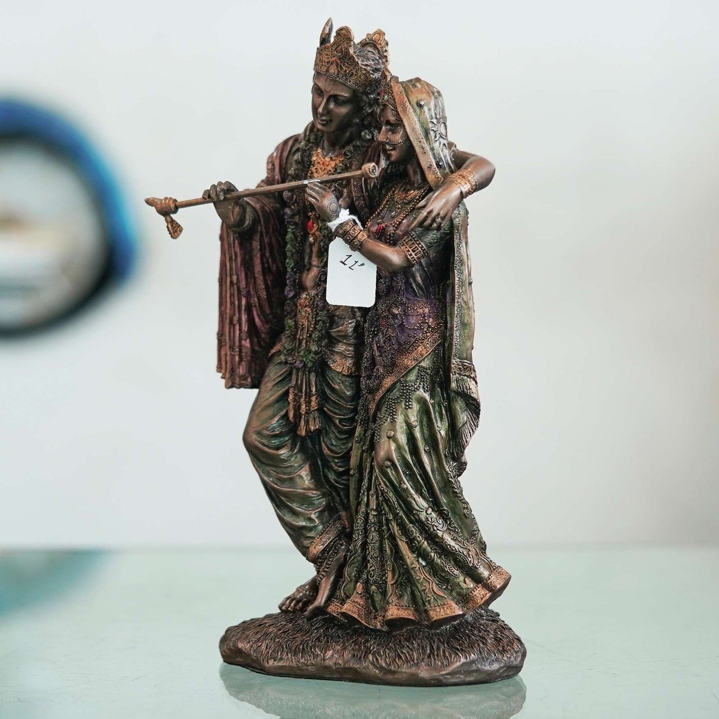 A beautiful and Intricate Bronze Statue Depicting Radha and Krishna Two Central Deities in Hinduism