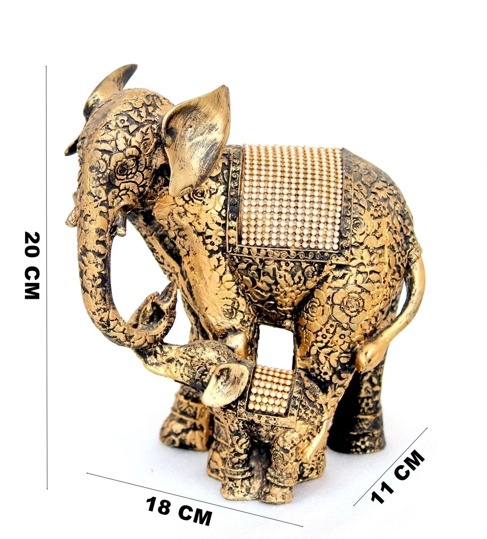 Elephant with Child Decorative Showpiece