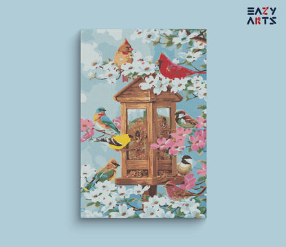 Birds In a Bird House Paint by Numbers Kit