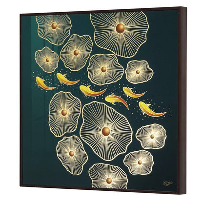 Golden Embossed Wall Painting For Home Decoration , Paintings for Living Room , Modern Art Wall Pinting, For Home Decor (12X12 INCH)
