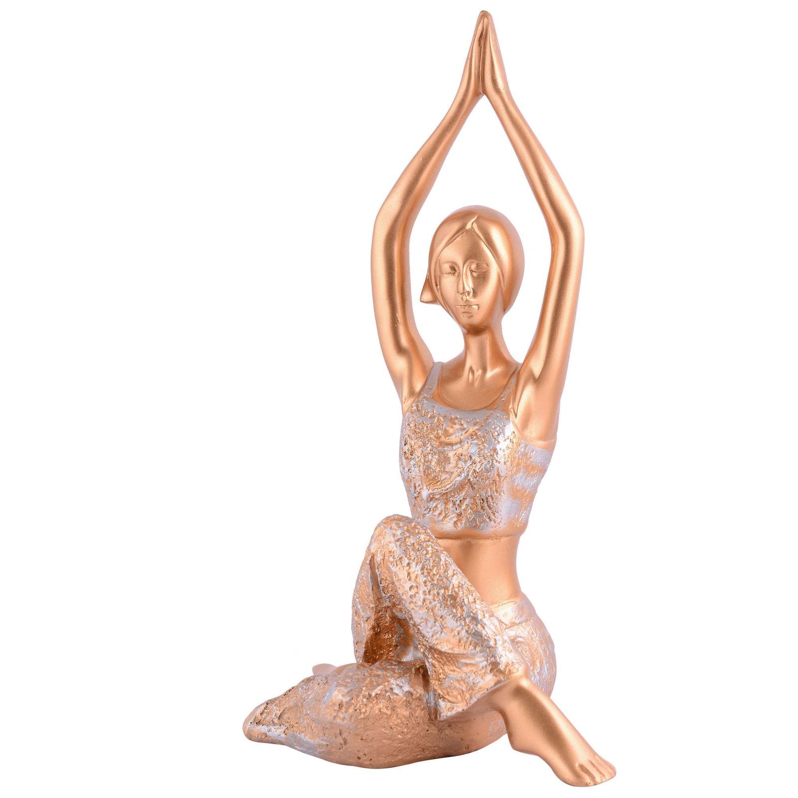 Suitable for home decor Yoga Posture Lady Statue Idol for Home Yoga Statue admirable piece of gift (golden)