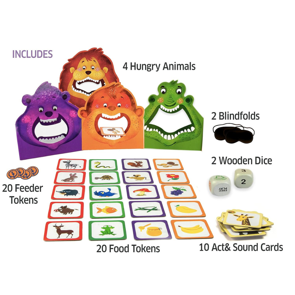 Chalk and Chuckles Hungry Four, Memory Game, Age 3-7 Years Old | Preschool Educational Activity Kit for Kids