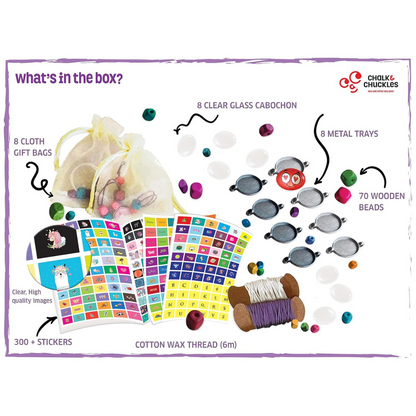 Chalk and Chuckles Art and Craft Kit, Bracelet Making Kit for Kids | Diy Jewellery Making Toy for Kids | Metal, Multicolor