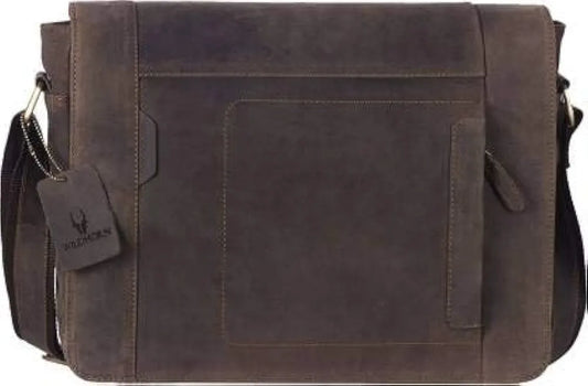 WildHorn Classic Leather 13 Inch Laptop Messenger Bag For Men I Office Bags I Travel Bags I Adjustable Strap - Brown