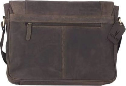 WildHorn Classic Leather 13 Inch Laptop Messenger Bag For Men I Office Bags I Travel Bags I Adjustable Strap - Brown