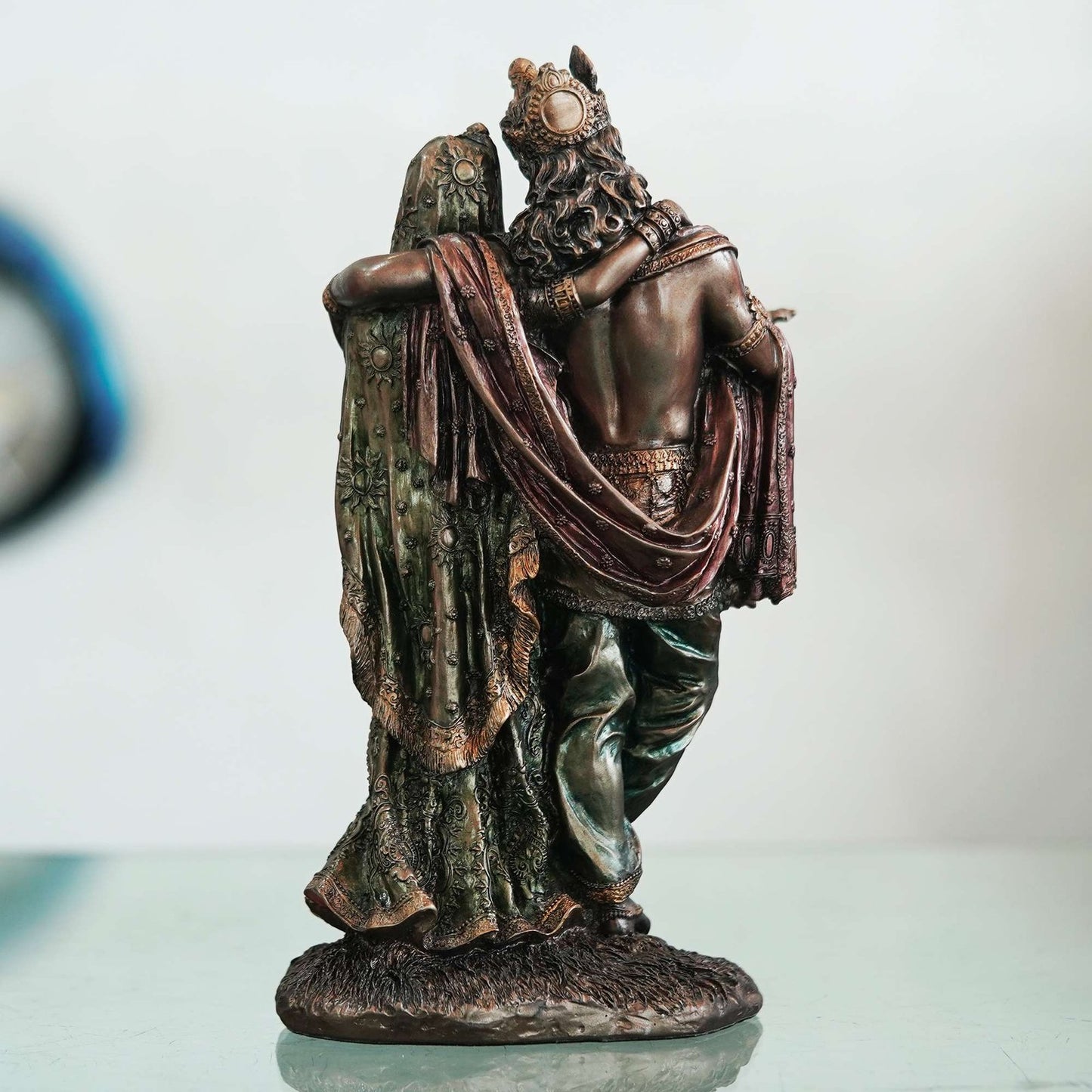 A beautiful and Intricate Bronze Statue Depicting Radha and Krishna Two Central Deities in Hinduism