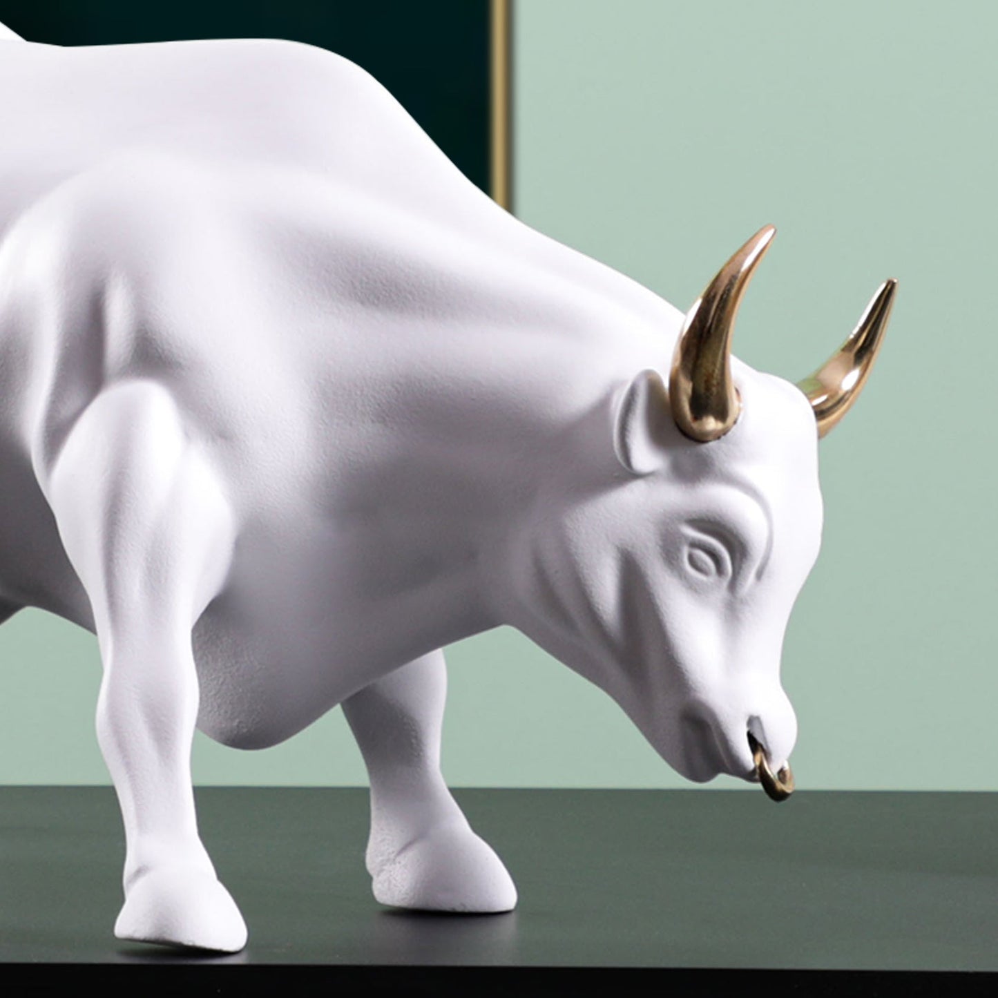 Artarium Abstract Art Charging Bull Figurine Idol
