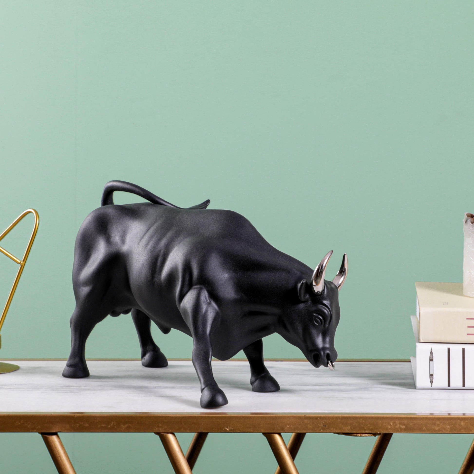 Artarium Abstract Art Charging Bull Figurine Idol