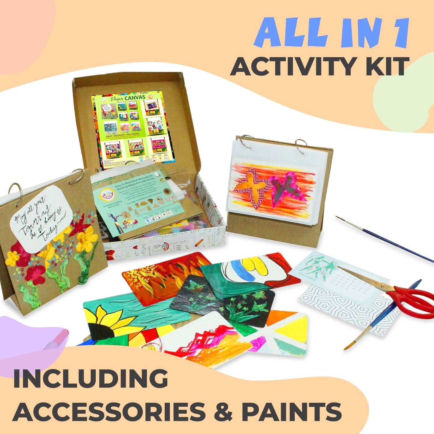DIY Artist's Standup Album- All in 1 Activity Kit Including Accessories and Paints