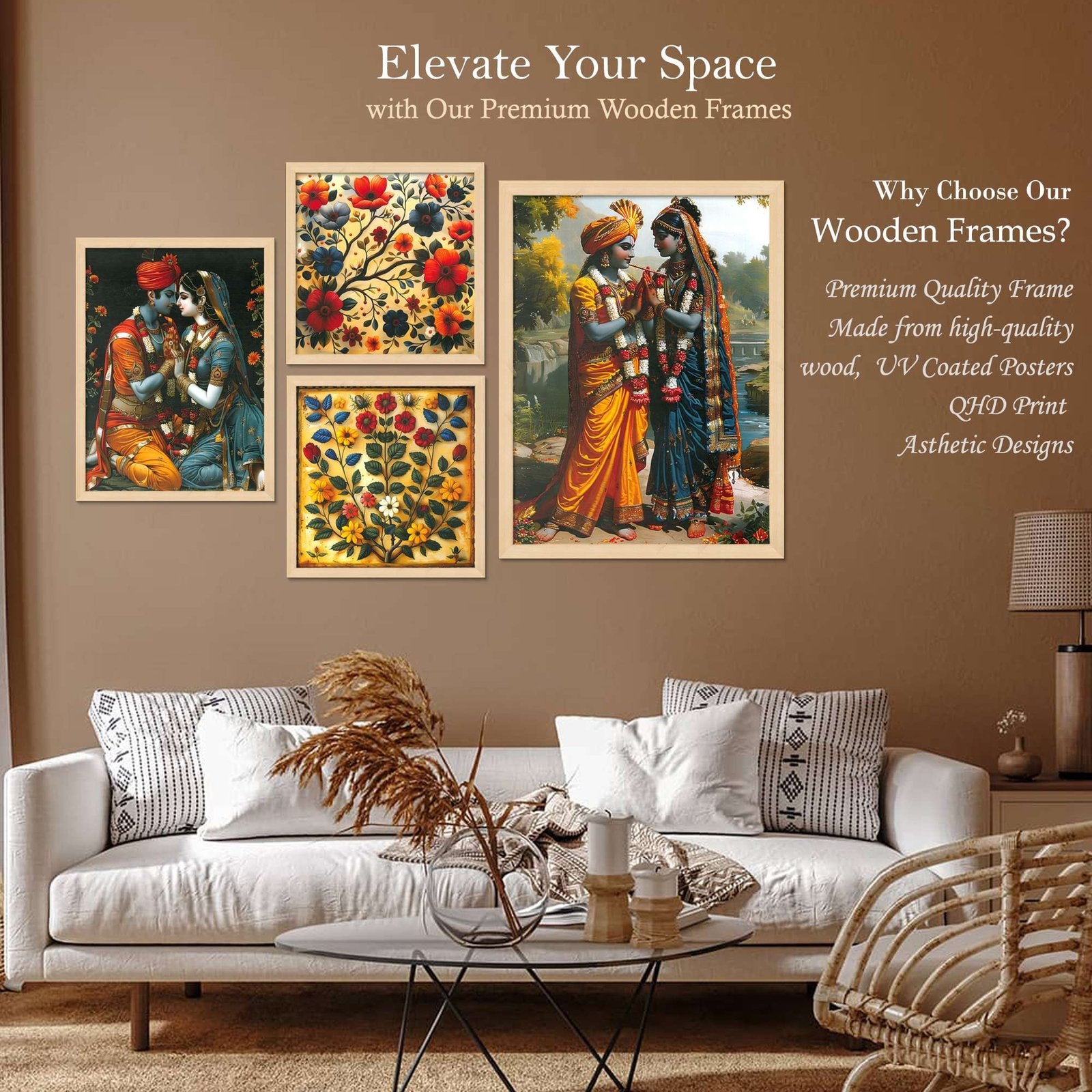SET OF 4 DIGITAL WALL PAINTING