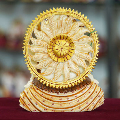 Marble Dust Ganesha Ji Face Statue Sitting on a Table