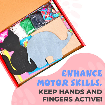 DIY Paper Weaving Wall Decor Set of 3 Animal Activity Kit- ELEPHANT, RABBIT & CAT