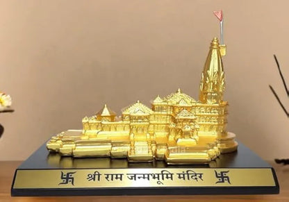 Gold Art India Ram Mandir Ayodhya Gold Plated Matte 24 Karat Minature  Large
