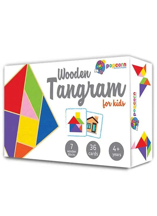 Tangram Brain Boosting puzzles for Kids | 7 wooden piece puzzle with 36 shapes image cards for kids | Jigsaw puzzle for 4+ years kids teenagers adults