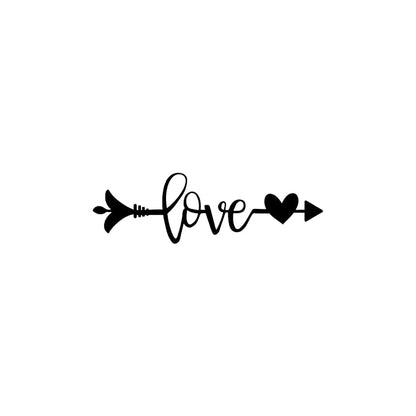 Ecraftindia Love Arrow Through Heart Black Engineered Wood Cutout Wall Art Decor