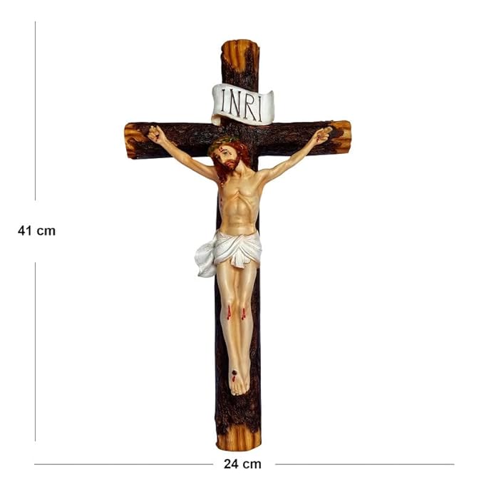 Newven Holy Cross Showpiece Idol Catholic Wall Decorative Christian Statues