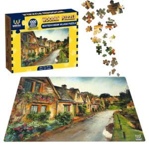 Webby Wooden Mediterranean Village Jigsaw Puzzle 1000 Pieces Multicolor