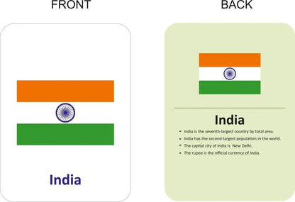 Gurukanth® Premium World Country Flags Flash Cards for Kids Early Learning | Easy & Fun Way of Learning 1 Year to 6 Years Babies Smart Toys