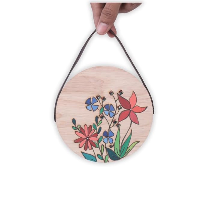 Hobby India Diy Floral Pine-wood Nature Kits for Art & Crafts Painting Kit for Adults | Hanging Decorations