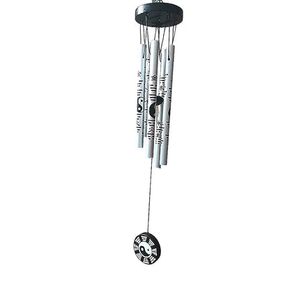 Aluminium Feng Shui Vastu Wind Chime 5 Pipe 45 cm silver