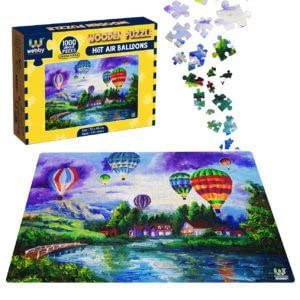 Webby Hot Air Balloons Wooden Puzzle for Teenager Fun & Challenging for Adult & 14+ Kids 1000 Pieces