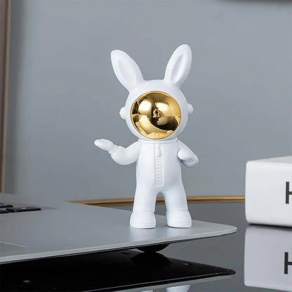 Street27 3pcs Cartoon Rabbit Shape Astronaut Figurine Showpiece