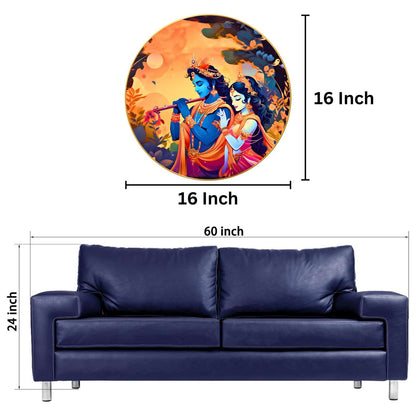 Wall Painting for Wall Decoration with Frame Sparkle Glossy Round Golden Framed Large Painting Office, Living Room, Bedroom, Home Decoration