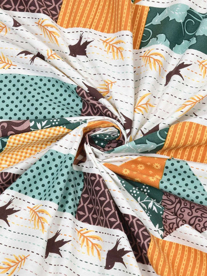 100% Pure Cotton Traditional Printed Bedsheet for Double Bed King Size Bedsheet with 2 Pillow Covers