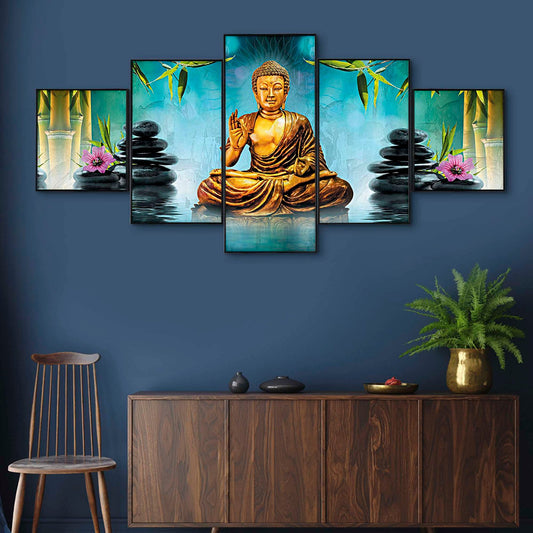 Set Of Five Framed Digital Wall Painting