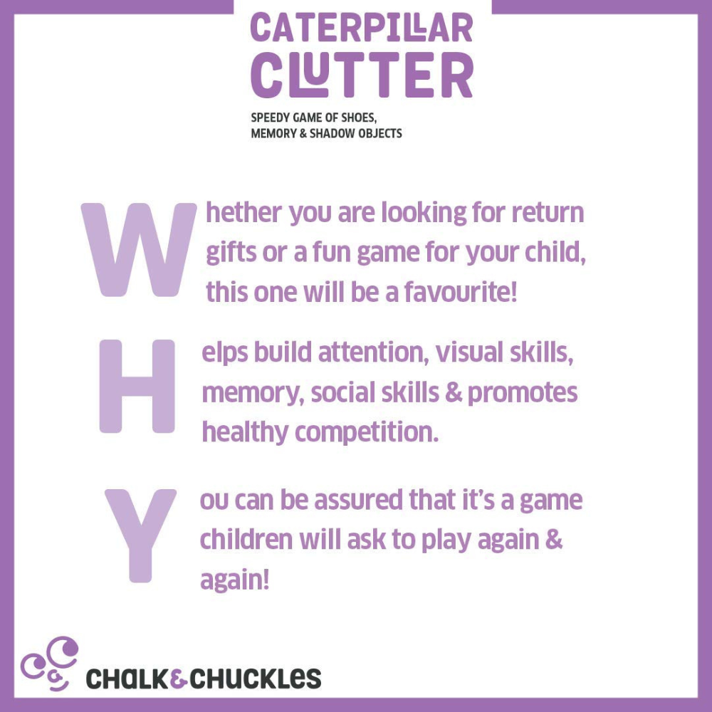 Chalk and Chuckles Caterpillar Clutter, Memory Matching Card Game | Educational Gifts for Kids